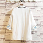 Buddha Stones Embroidery Dragon Phoenix Auspicious Cloud Waves Leaves Cranes Open Front Jacket Men's Kimono