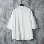 Buddha Stones Summer Solid Color Tang Suit Design Men's Half Sleeve Linen Shirt With Pockets