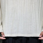 Buddha Stones Plain V-Neck Long Sleeve Men's Linen Shirt