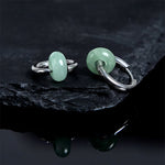 Buddha Stones "Sending Calm and Elegance"Titanium Steel Jade Earrings Includes Gift Message Card