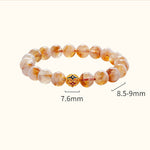 Buddha Stones 999 Sterling Silver Natural Citrine Flower Balls Beads Protection Bracelet