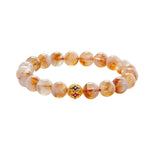 Buddha Stones 999 Sterling Silver Natural Citrine Flower Balls Beads Protection Bracelet