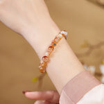 Buddha Stones 999 Sterling Silver Natural Citrine Flower Balls Beads Protection Bracelet