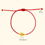 Buddha Stones 999 Sterling Silver Butterfly Red String Strength Bracelet