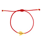 Buddha Stones 999 Sterling Silver Butterfly Red String Strength Bracelet