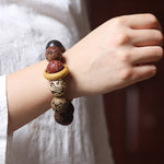 FREE Today: Healing Protection Sandalwood Chinese Zodiac Dragon Phoenix Fu Character Bracelet