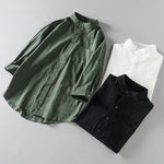 Buddha Stones Summer Solid Men's Buttons Half Sleeve Shirt
