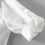Buddha Stones Summer Solid Men's Buttons Half Sleeve Shirt