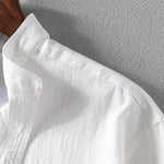 Buddha Stones Summer Solid Men's Buttons Half Sleeve Shirt