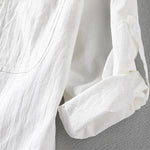 Buddha Stones Summer Solid Men's Buttons Half Sleeve Shirt