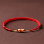 Buddha Stones Koi Fish Handmade Braided Red String Bracelet