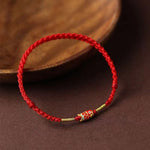 Buddha Stones Koi Fish Handmade Braided Red String Bracelet