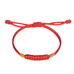 Buddha Stones Handmade Braided Red String Happy Knot Flat Knot Colorful Rope Bracelet