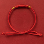 Buddha Stones Handmade Braided Red String Happy Knot Flat Knot Colorful Rope Bracelet