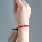 Buddha Stones Handmade Braided Red String Happy Knot Flat Knot Colorful Rope Bracelet
