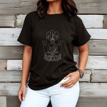 Buddha Stones Meditating Buddha Seated Hand Leaves Lotus Base Tee T-shirt