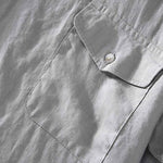 Buddha Stones Crew Neck Simple Design Men's Short Sleeve Linen Shirt With Pocket