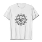 Buddha Stones Mandala Flower Om Mani Padme Hum Sanskrit Mantra Tee T-shirt