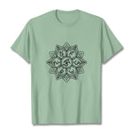 Buddha Stones Mandala Flower Om Mani Padme Hum Sanskrit Mantra Tee T-shirt
