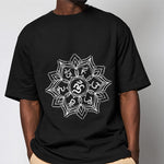 Buddha Stones Mandala Flower Om Mani Padme Hum Sanskrit Mantra Tee T-shirt