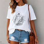 Buddha Stones Medicine Buddha Seated On A Lotus Pedestal Tee T-shirt