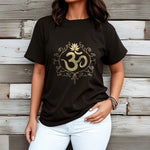 Buddha Stones Om Symbol Vines Lotus Flower Tee T-shirt