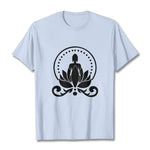 Buddha Stones Meditation Buddha Seated On A Lotus Flower Tee T-shirt