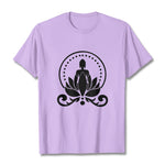 Buddha Stones Meditation Buddha Seated On A Lotus Flower Tee T-shirt