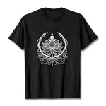 Buddha Stones Meditation Buddha Seated Inside A Lotus Flower Tee T-shirt
