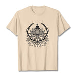 Buddha Stones Meditation Buddha Seated Inside A Lotus Flower Tee T-shirt