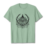 Buddha Stones Meditation Buddha Seated Inside A Lotus Flower Tee T-shirt