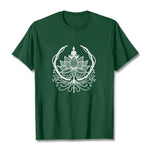 Buddha Stones Meditation Buddha Seated Inside A Lotus Flower Tee T-shirt