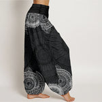 Buddha Stones Cotton Circular Mandala Design Women's Elastic Waist Harem Pants