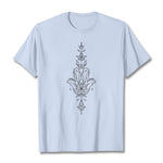 Buddha Stones Hamsa Hand Lotus Flower Pattern Tee T-shirt