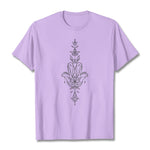 Buddha Stones Hamsa Hand Lotus Flower Pattern Tee T-shirt