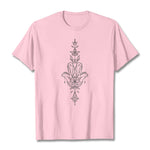 Buddha Stones Hamsa Hand Lotus Flower Pattern Tee T-shirt