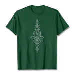 Buddha Stones Hamsa Hand Lotus Flower Pattern Tee T-shirt