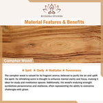 Buddha Stones Camphor Wood Yin Yang Ox Engraved Clarity Bracelet