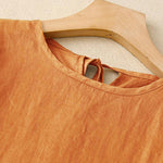 Buddha Stones Casual Short Sleeve Bowknot Tie Straps Women's Midi Dress With Pockets