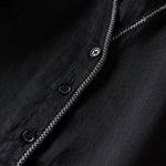 Buddha Stones Retro Plain Fake Two Pieces Button Half Sleeve Design Women's Cotton Linen Shirt
