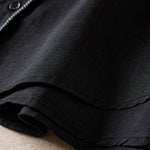 Buddha Stones Retro Plain Fake Two Pieces Button Half Sleeve Design Women's Cotton Linen Shirt