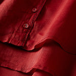 Buddha Stones Retro Plain Fake Two Pieces Button Half Sleeve Design Women's Cotton Linen Shirt