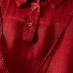 Buddha Stones Retro Plain Fake Two Pieces Button Half Sleeve Design Women's Cotton Linen Shirt