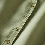 Buddha Stones Retro Plain Fake Two Pieces Button Half Sleeve Design Women's Cotton Linen Shirt