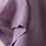 Buddha Stones Retro Plain Fake Two Pieces Button Half Sleeve Design Women's Cotton Linen Shirt