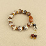 Buddha Stones Tibetan Mala White Bodhi Seed Peace Bracelet