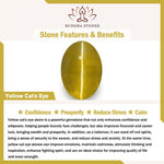Buddha Stones Aquamarine Yellow Cat's Eye Stone Flower Peace Bracelet