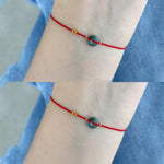Buddha Stones Peace Buckle Copper Coins Jade Red String Connection Bracelet Anklet