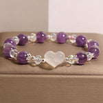 Buddha Stones Heart Amethyst White Agate Balance Bracelet