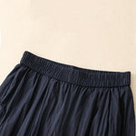 Buddha Stones Casual Hem Hollow Design Women's Cotton 7-8 Length Wide Leg Pants With Pockets